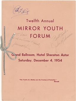 1954 Jackie Robinson Signed Mirror Youth Forum Program (JSA)